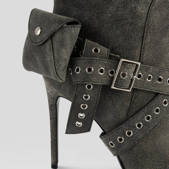 NEW retrofete Yasmine Boot in Vintage Black HEELS POCKET STORAGE LEATHER - Picture 2 of 10